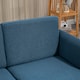 image 8 of HOMCOM 2 Seater Sofa, Compact Loveseat, Linen Upholstered Couch with Wood Legs and Armrest, Small Sofa for Living Room and Home Office Blue