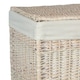 image 2 of Small Square White Wash Wicker Laundry Basket | White | White