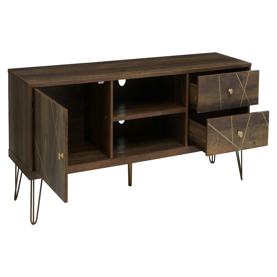image 1 of Interiors by Premier Sturdy Design Media Unit, Sturdy Construction Of Wooden Tv Stand With Storage, Versatile Living Room TV Unit