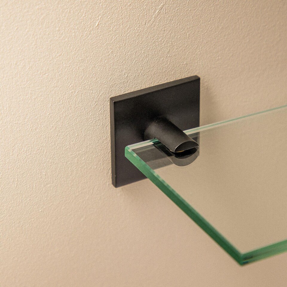 image 1 of COSMIC Glass Bathroom Shelf Organizer 40cm Self-adhesive Chrome Stick Collection