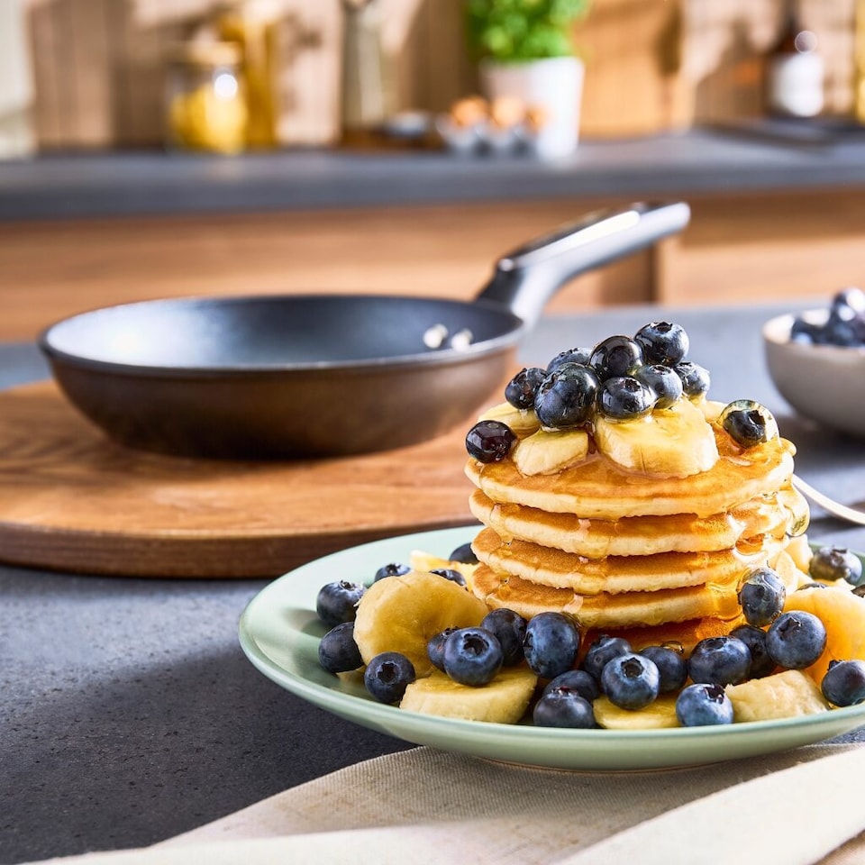 image 1 of Morphy Richards 20cm Forged Aluminium Ceramic Frying Pan - Black