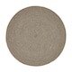 image 2 of Homescapes Linen and Black Handmade Woven Braided Rug - 120 cm Round Cream | 120 cm Round