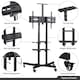 image 4 of Yaheetech Adjustable Mobile TV Trolley with Lockable Wheels