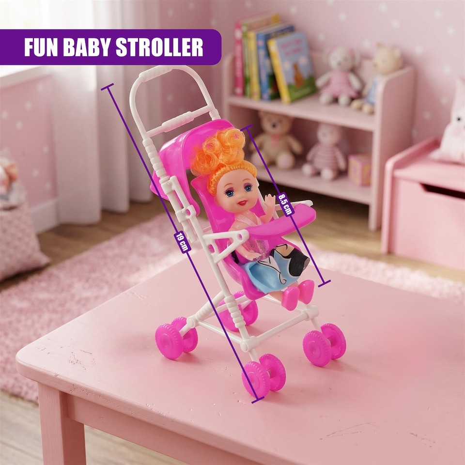 image 1 of BiBi Doll 11" Pregnant Doll with Baby in Tummy, Push Chair & Accessories