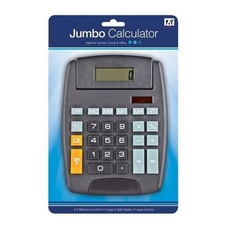 image 1 of A Star Jumbo Calculator - Black - One Size