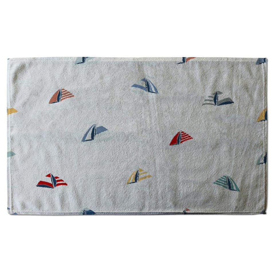 image 1 of Striped Sailboats (Kitchen Towel)