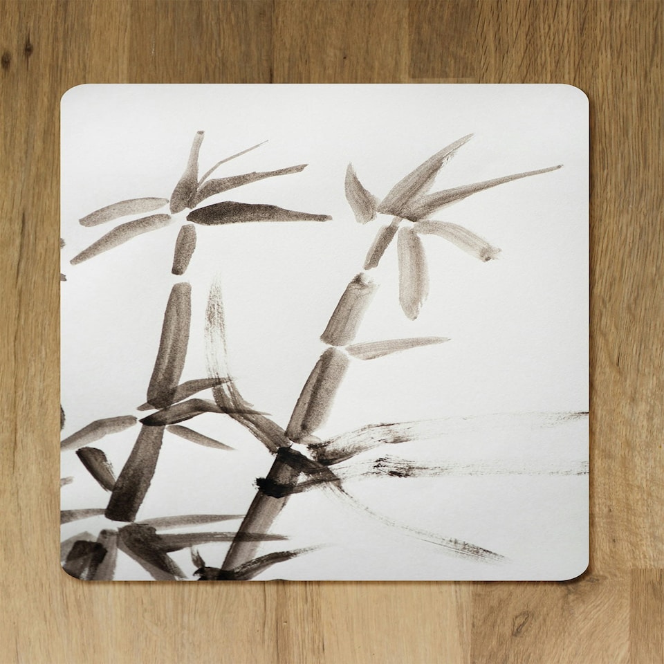 image 1 of Japanese painting of bamboo (Placemat & Coaster Set)