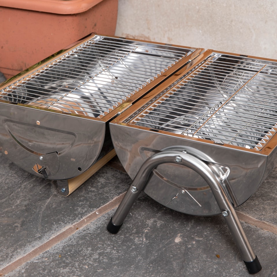 image 1 of Portable Barrel Style Charcoal Camping Barbecue / BBQ