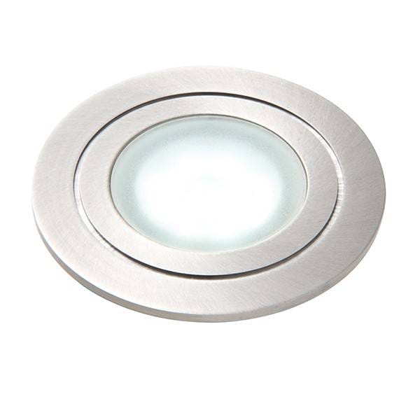 Netlighting Hayz Integrated LED 1 Light Outdoor Coastal Recessed Light Marine Grade Brushed Stainless Steel Frosted IP67 in Grey