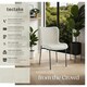 image 2 of Dining Chair Tessa - ergonomic high backrest, slim steel legs, soft fabric - Set of 2 White | Woven Fabric Off-White/Black