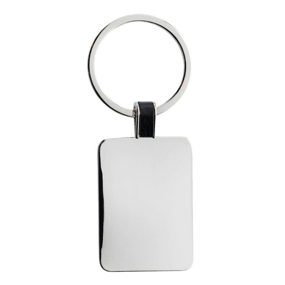image 1 of XD Collection Rectangle Recycled Keyring - Silver - One Size