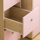 image 6 of Junior Vida Neptune 3 Drawer Desk Computer Desk Home Workstation, Pink & Oak