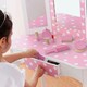 image 2 of Teamson Kids Fashion Polka Dot Print Chloe Wooden Vanity Accessories Makeup kit