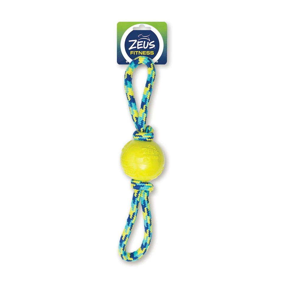 image 1 of Zeus Fitness Dog Toys Ball Double tug with TPR ball 41cm