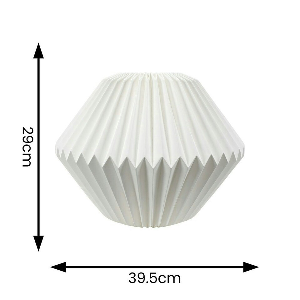 image 1 of ValueLights Astrid Geometric Origami Hexagon Pleat Lamp Shade | White