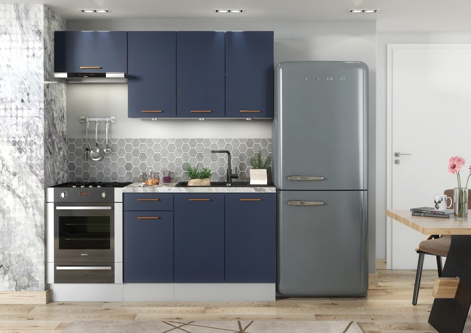 image 1 of Nora Kitchen Wall Cabinet Cupboard Unit - Navy Blue W304xH720mm