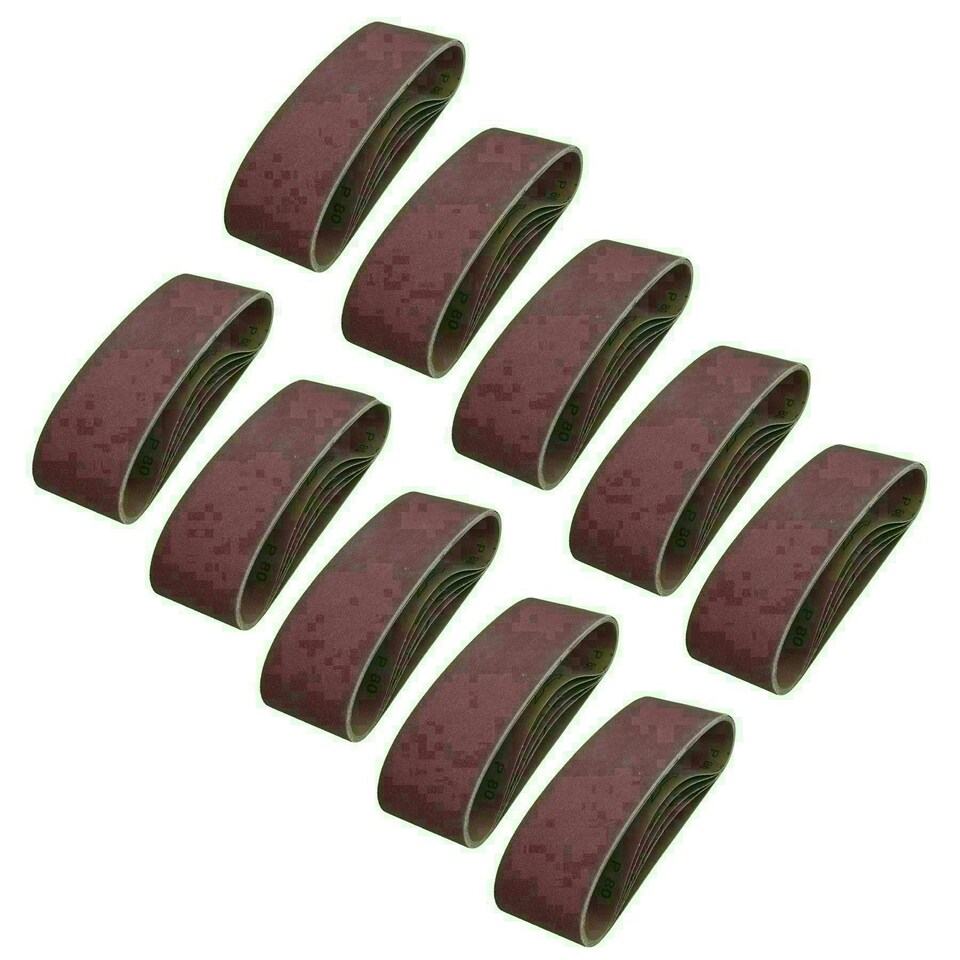 image 1 of 75mm x 533mm 80 Grit Medium Abrasive Sanding Belt Sander Discs 50 Pack