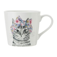 Mikasa x Tipperleyhill Cat Print Porcelain Mug, 380ml Multi