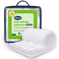 Silentnight Anti-Allergy Ultimate Mattress Topper 1000, 10cm Thick | White | 1