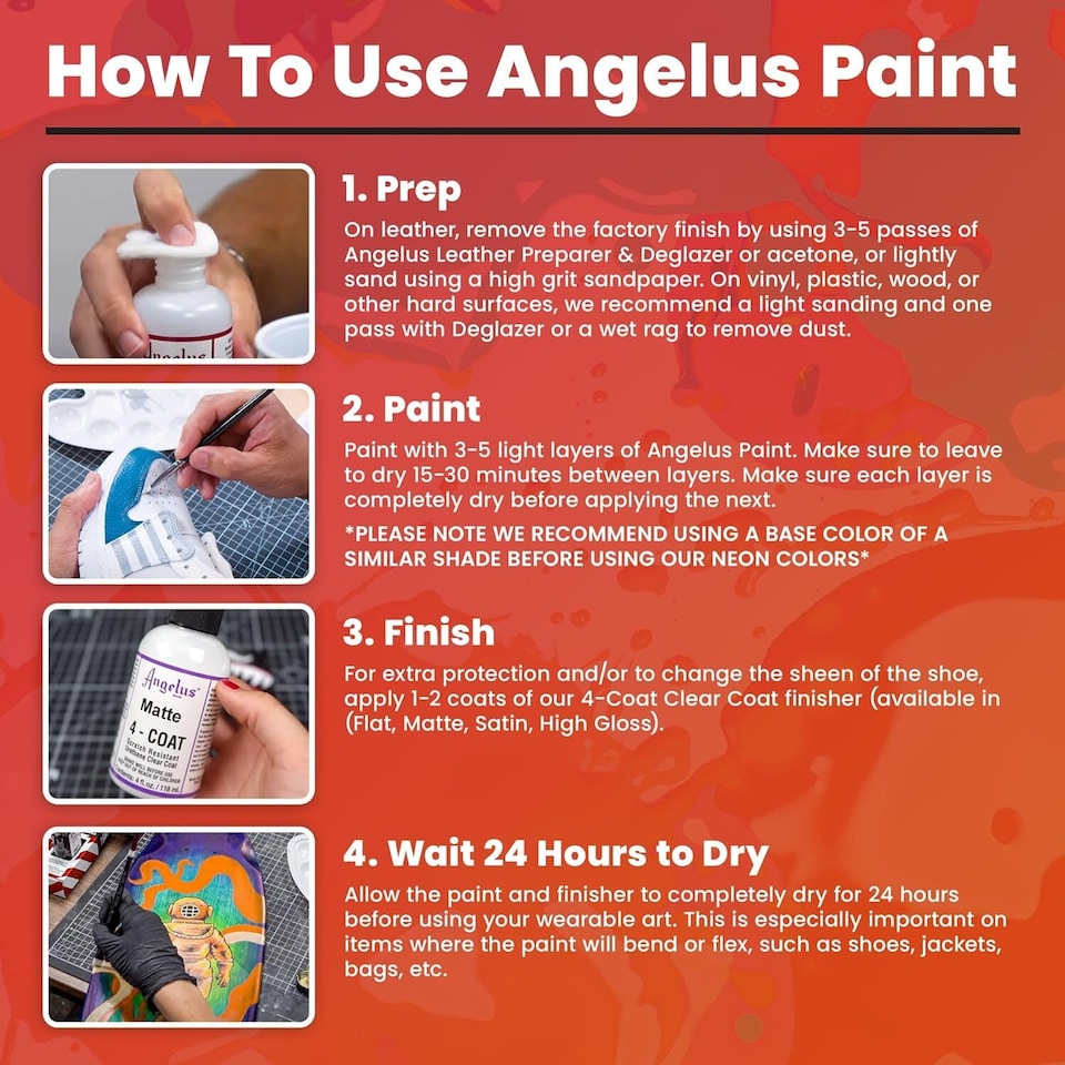 image 1 of Angelus Pearlescent Leather Paint for Sneaker Customs 1oz