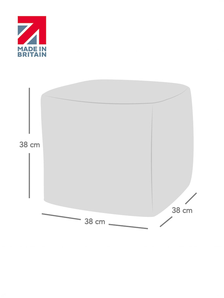 image 1 of rucomfy Indoor Jumbo Cord Bean Bag Footstool - Cube Pouffe