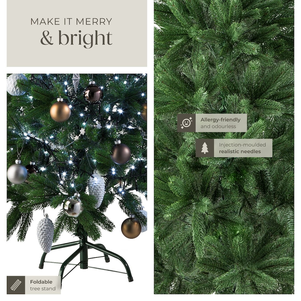 image 1 of Christmas Tree - artificial Christmas tree with injection-moulded needles and bendable branches | Green | green | 1