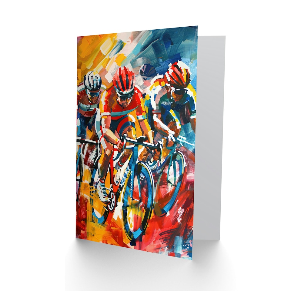 image 1 of Cyclists Racing Colourful Sport Man Him Birthday Card