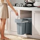image 2 of HOMCOM Under-Sink Kitchen Trash Bin, 2 Removable Recycling Containers, Grey