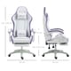 image 3 of Vinsetto Computer Gaming Chair, PU Leather Office Desk Chair with Footrest, Swivel Wheels, 135 Reclining Back, Lumbar Support, Headrest for Home, White and Purple