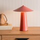 image 2 of ValueLights Axel Painted Coral Table Lamp with Pink Taper Shade | Pink