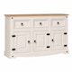 image 1 of Corona Sideboard White 3 Door 3 Drawer Mexican Solid Pine Wood
