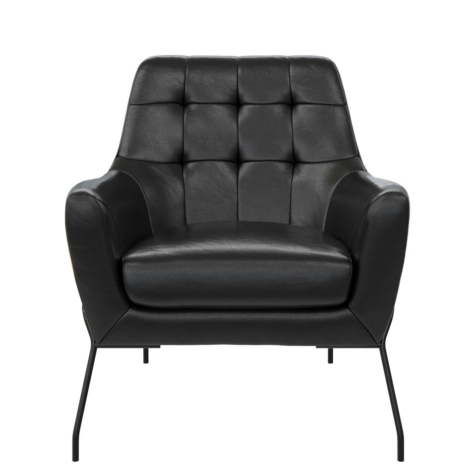 image 1 of Brayden Accent Chair Black Faux Leather