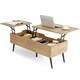 image 1 of COSTWAY Lift Top Coffee Table w/Storage Compartments Natural N/A