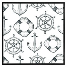 Anchor & wheel (Picture Frame) Black | S