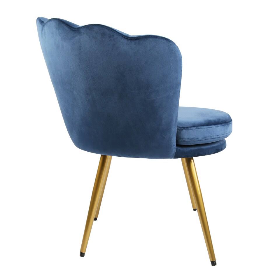 image 1 of FLORA Petal Chair Velvet Upholstered Fabric - Navy Blue | Navy