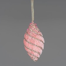 15cm Nut Shape Bauble Baby Pink - Christmas Hanging Decoration