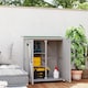 image 2 of Outsunny Wooden Garden Storage Shed, Tool Cabinet Organiser with Shelves and Double Door, 110 x 55 x117cm, Light Grey