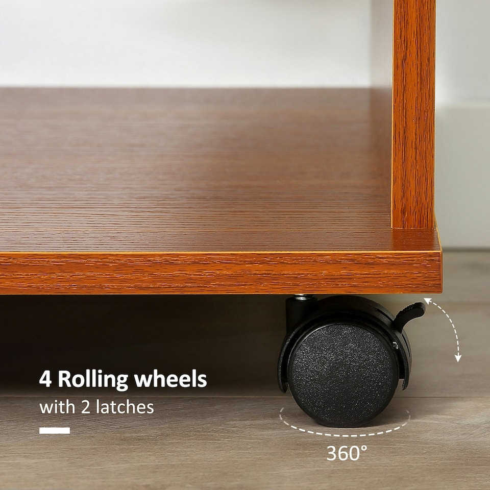 image 1 of HOMCOM Open Wardrobe on Wheels, Bedroom Wardrobe with Clothes Hanging Rail, 3 Storage Shelves, Mobile Garment Rack for Cloakroom, Hallway, Black