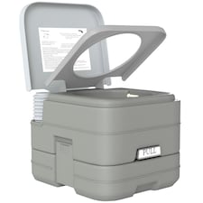 HOMCOM 10L Portable Travel Toilet Outdoor Camping with 2 Detachable Tanks Grey