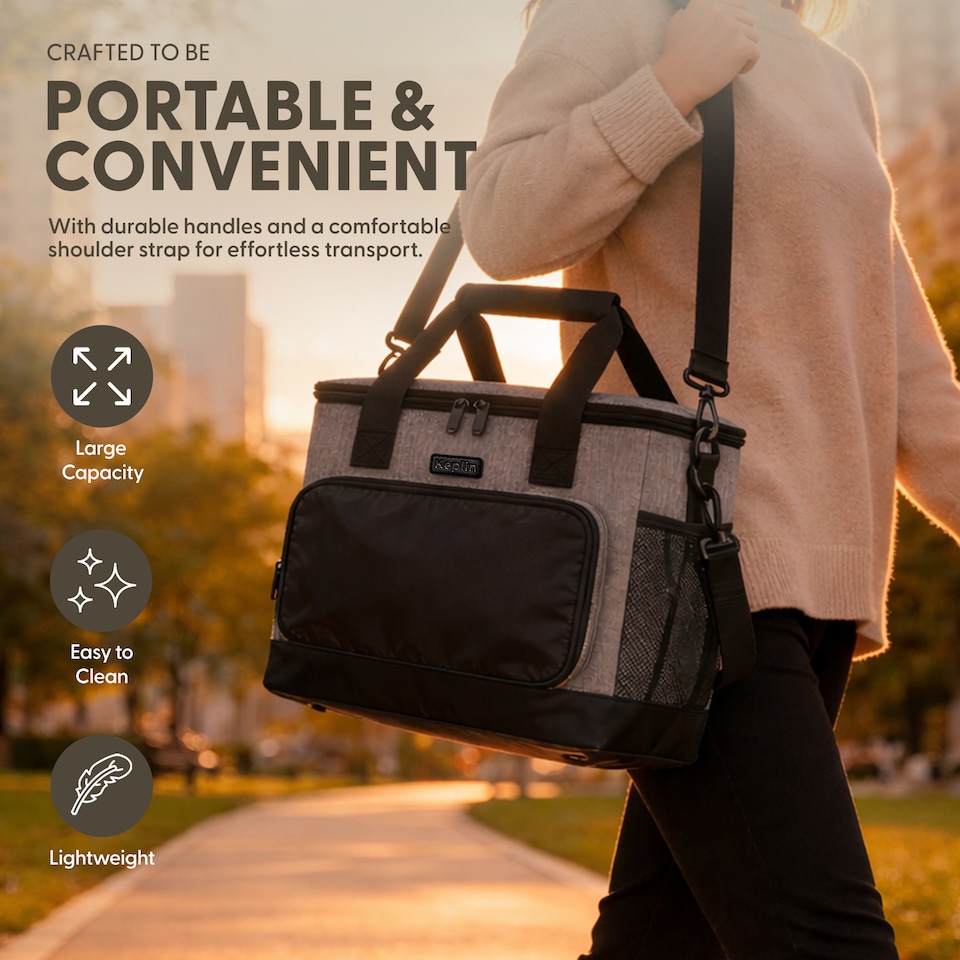 image 1 of Keplin Insulated Cooler Bag with Freezer Block Waterproof and Leak Resistant
