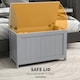 image 3 of HOMCOM Storage Chest with 2 Safety Hinges, Modern Storage Bench, Grey