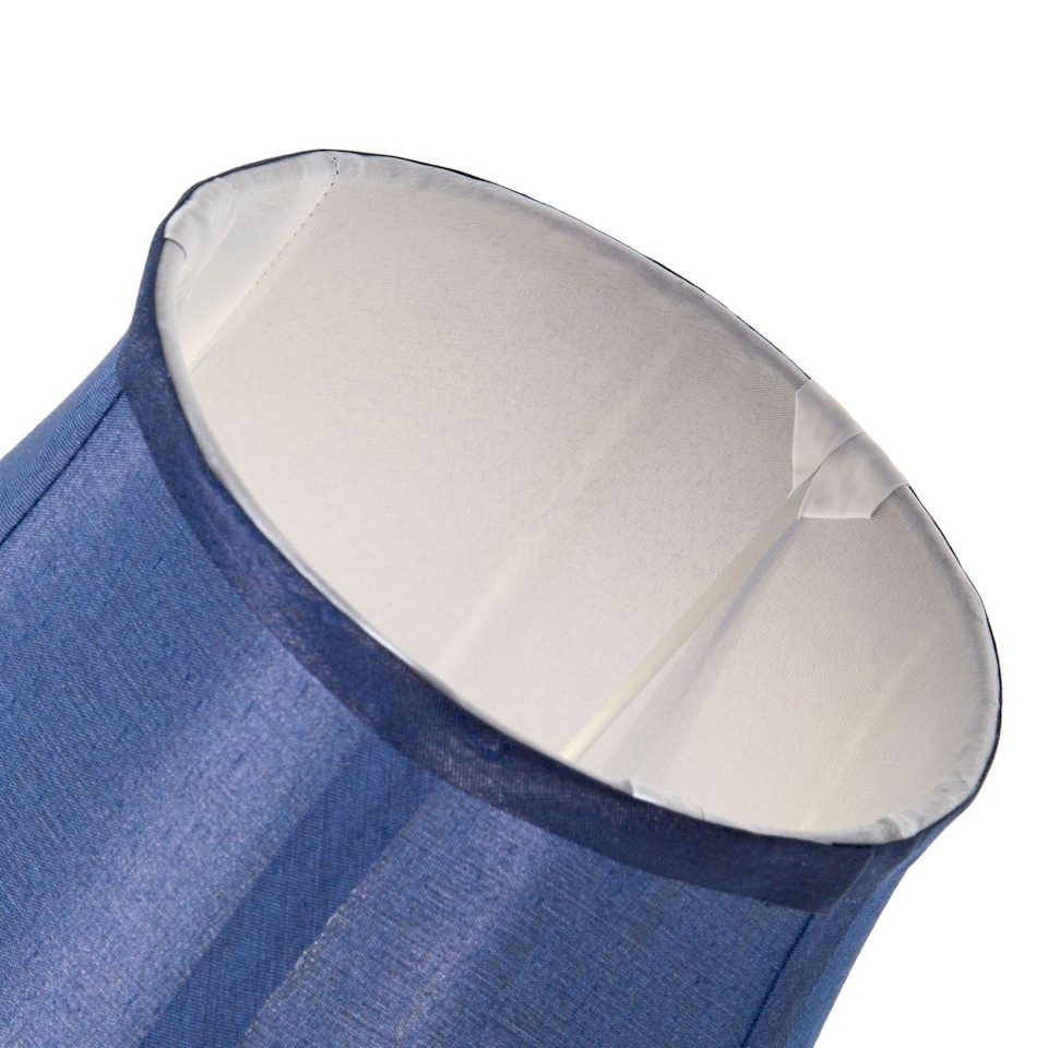 image 1 of Traditional Empire Shaped 12 Inch Lamp Shade in Rich Silky Navy Cotton Fabric | Blue | 12"
