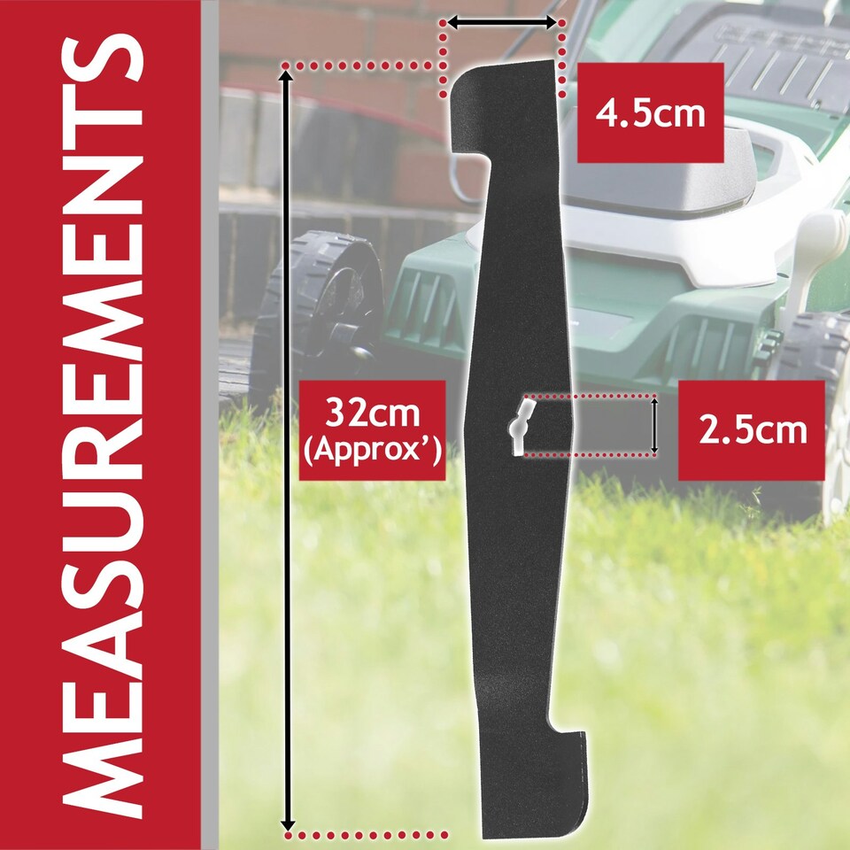 image 1 of SPARES2GO Metal Blade compatible with Hawksmoor SLM32F-ZE Lawnmower (32cm)