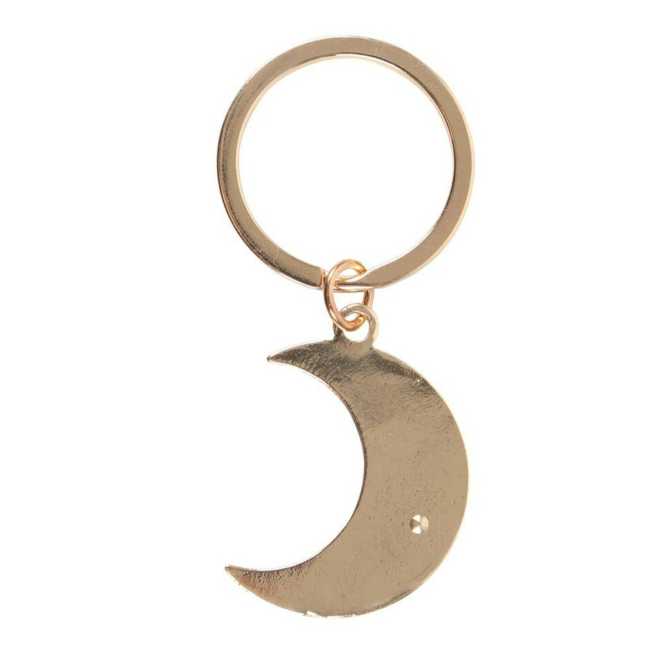 image 1 of Something Different Moon Phases Enamel Keyring - Gold - One Size