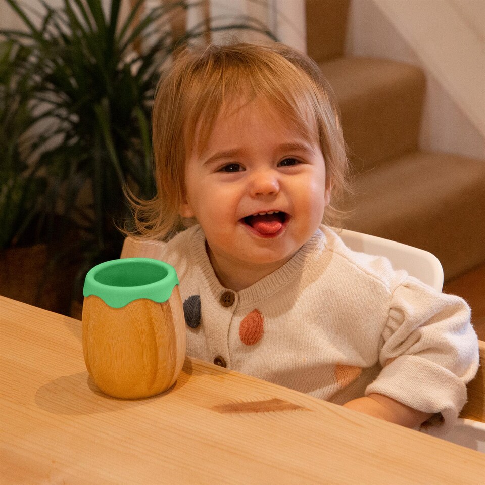 image 1 of Tiny Dining Bamboo Baby Trainer Cup - 130ml  - Green | Green | Green