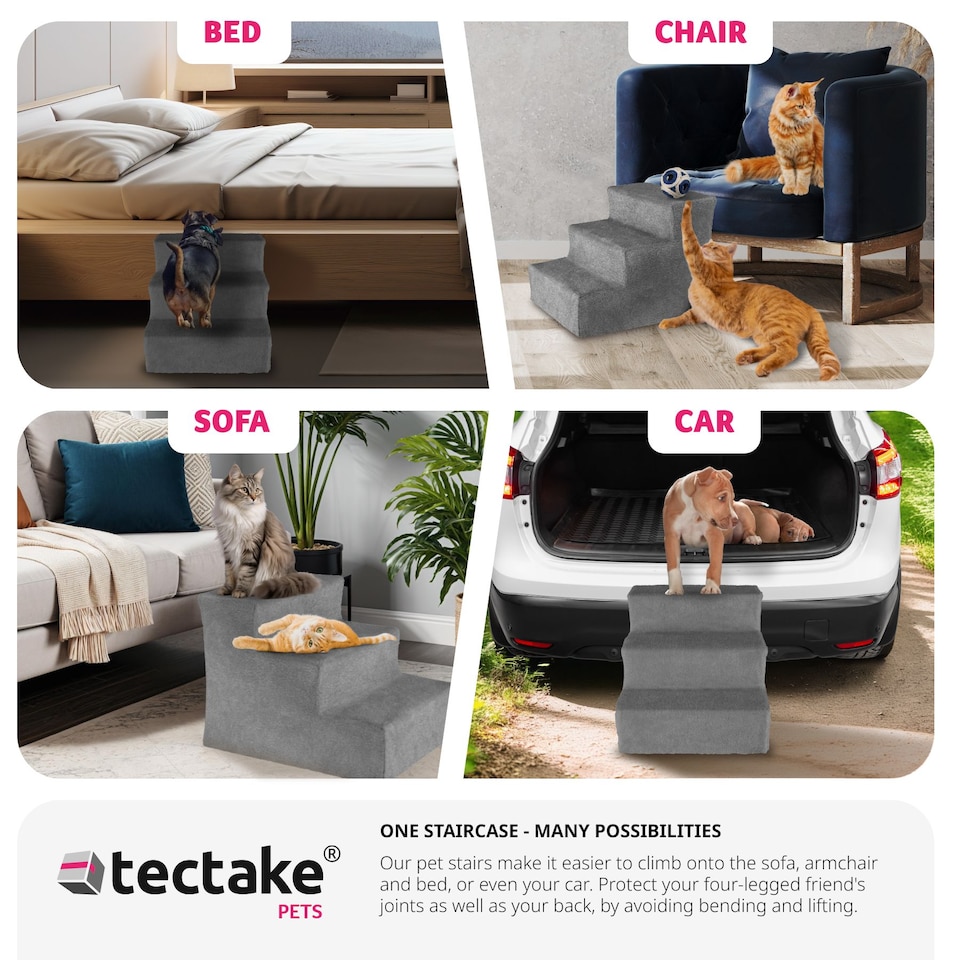 image 1 of Dog Steps Paw Path - staircase for dogs and cats | Grey | grey | 45 x 37 x 34,50 cm | 1