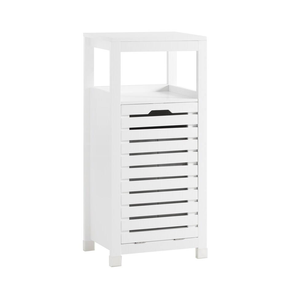 image 1 of SoBuy Bathroom Cabinet with Laundry Basket, White, 16.5x35.4x11.8 in, 12.8 kg - BZR67-W