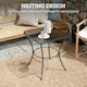image 3 of Outsunny 60 cm Square Metal table Outdoor Bistro Table Coffee Desk, Black 
