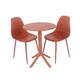 image 1 of Rimini Cala Outdoor Grade Bistro Table and 2 Chair Set - Plastic/Metal - L60 x W60 x H82 cm - Terracotta - Partially Assembled