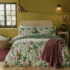 Furn Mystic Berry Floral Reversible Duvet Cover Set | Green | Green | Super King